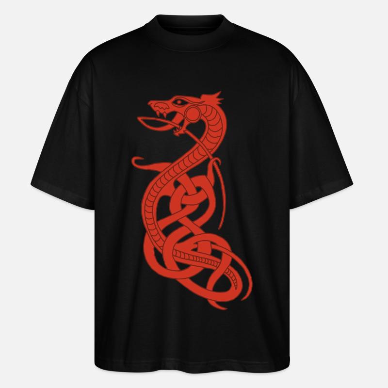 Unendliche rote Schlange - Stanley/Stella Oversized Unisex Bio T-Shirt Blaster 2.0 - Schwarz