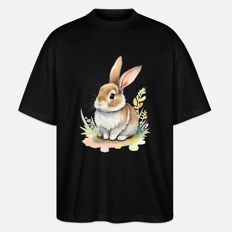 Lapin mignon - T-shirt bio Blaster 2.0 coupe oversize Stanley/Stella Unisexe - noir