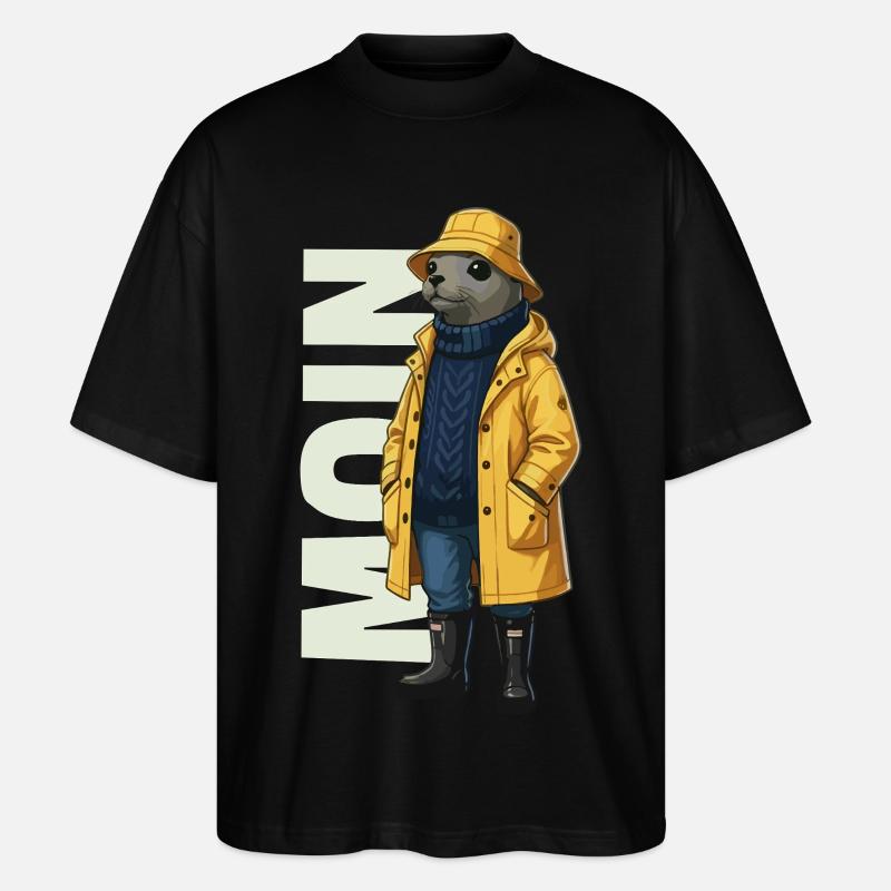 Seal Moin – Conception d’imperméable - T-shirt bio Blaster 2.0 coupe oversize Stanley/Stella Unisexe - noir