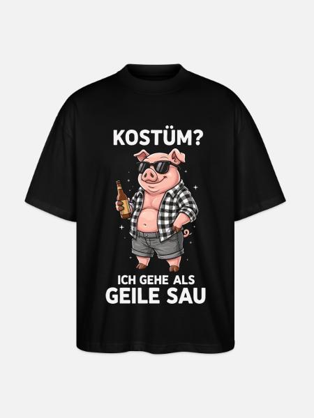 Sow Costume Fun Shirt - Stanley/Stella Oversized Unisex Organic T-shirt Blaster 2.0 - black