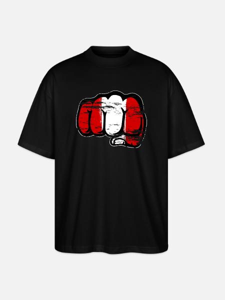 Peru Flag Fist Hand Used - Stanley/Stella Oversized Unisex Organic T-shirt Blaster 2.0 - black