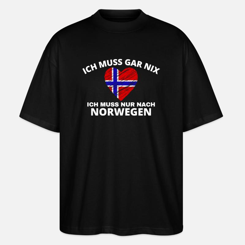 Norwegen - Stanley/Stella Oversized Unisex Bio T-Shirt Blaster 2.0 - Schwarz
