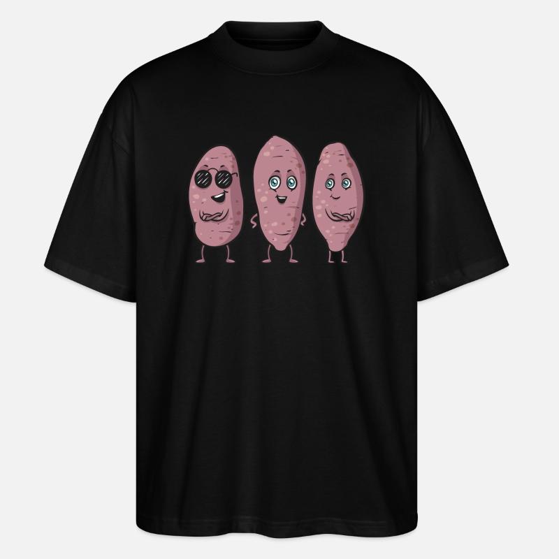 Sweet Potato Root Vegetables - Stanley/Stella Oversized Unisex Organic T-shirt Blaster 2.0 - black
