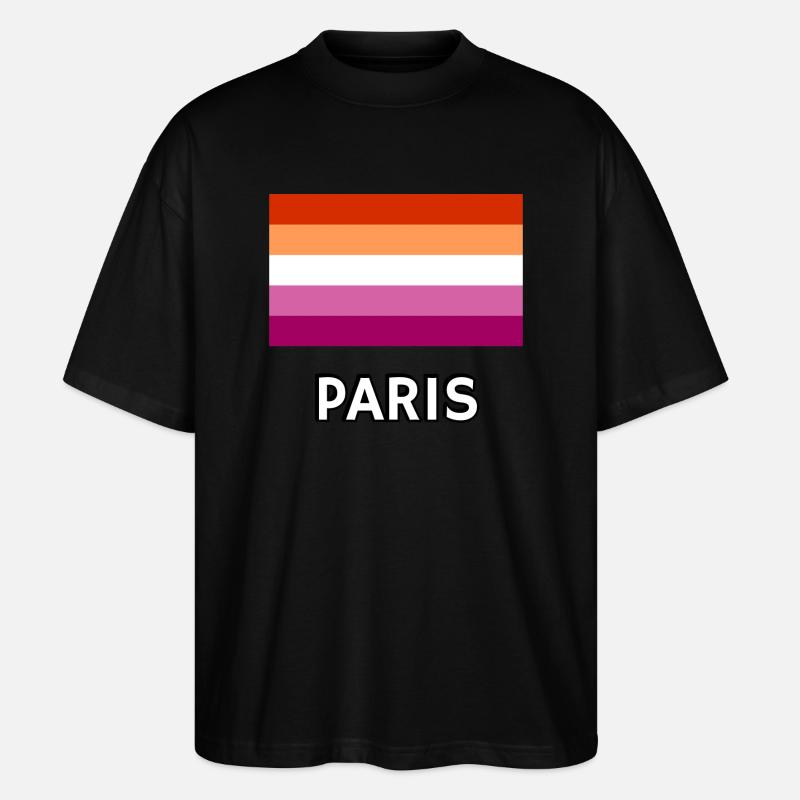 Lesbian Pride Flagge Paris - Stanley/Stella Oversized Unisex Bio T-Shirt Blaster 2.0 - Schwarz