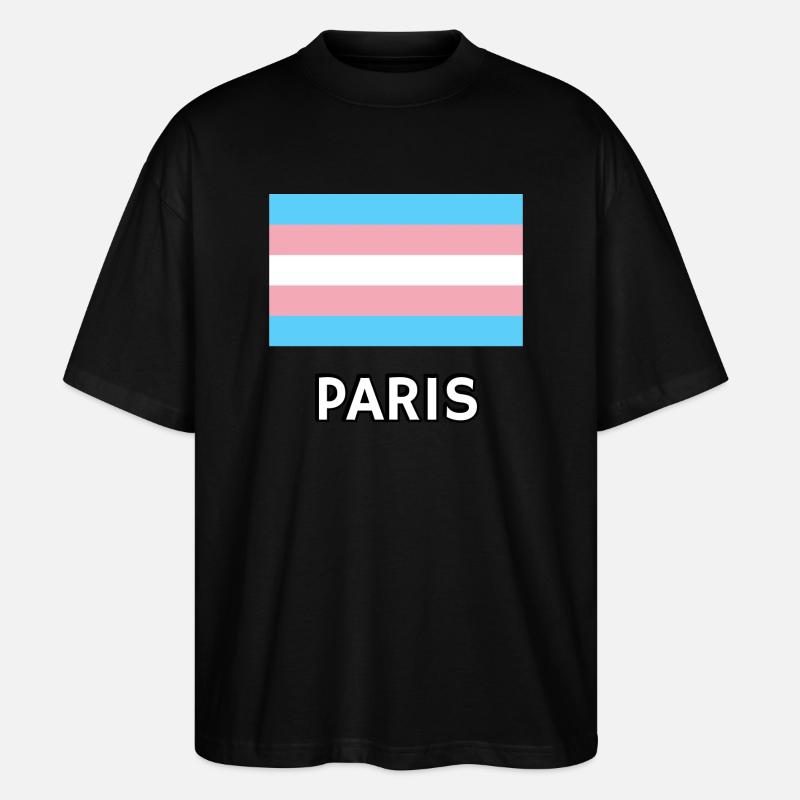 Trans Pride Flagge Paris - Stanley/Stella Oversized Unisex Bio T-Shirt Blaster 2.0 - Schwarz