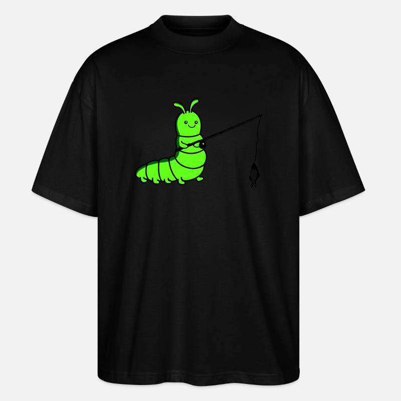 raupe angelt - Stanley/Stella Oversized Unisex Bio T-Shirt Blaster 2.0 - Schwarz