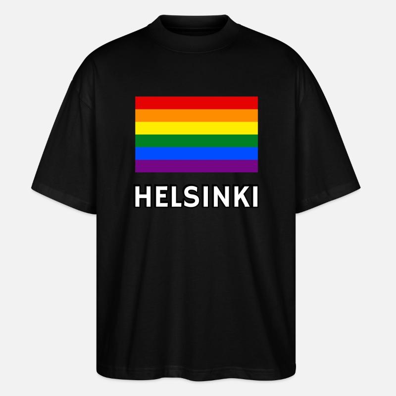 Pride Flagge Helsinki - Stanley/Stella Oversized Unisex Bio T-Shirt Blaster 2.0 - Schwarz