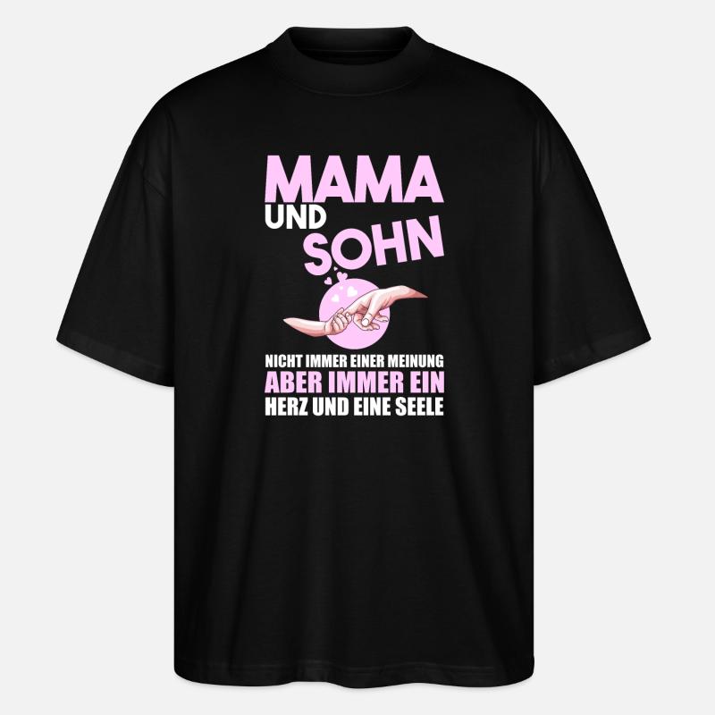Mama Und Sohn - Stanley/Stella Oversized Unisex Bio T-Shirt Blaster 2.0 - Schwarz