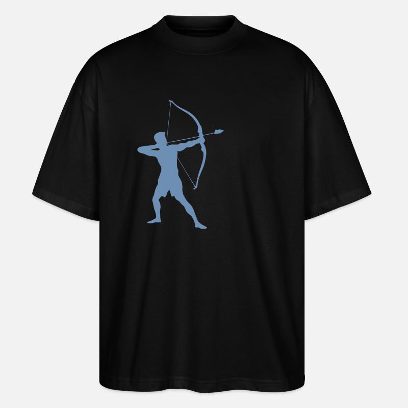 Bogenschütze-Silhouette, Präzises - Stanley/Stella Oversized Unisex Bio T-Shirt Blaster 2.0 - Schwarz