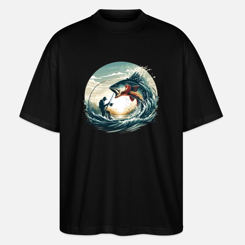 Angeln Angler Dynamik Geschenk - Stanley/Stella Oversized Unisex Bio T-Shirt Blaster 2.0 - Schwarz