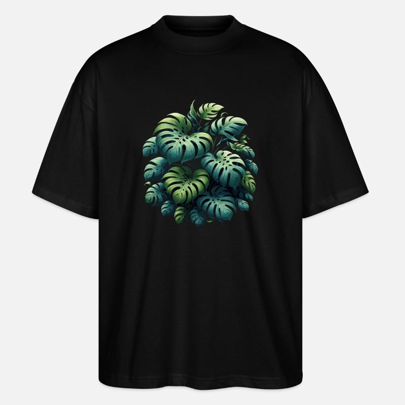 Monstera deliciosa Geschenk - Stanley/Stella Oversized Unisex Bio T-Shirt Blaster 2.0 - Schwarz