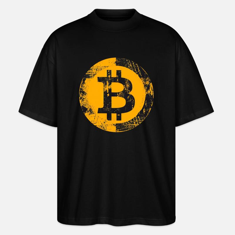 Bitcoin Grunge Or Numérique - T-shirt bio Blaster 2.0 coupe oversize Stanley/Stella Unisexe - noir