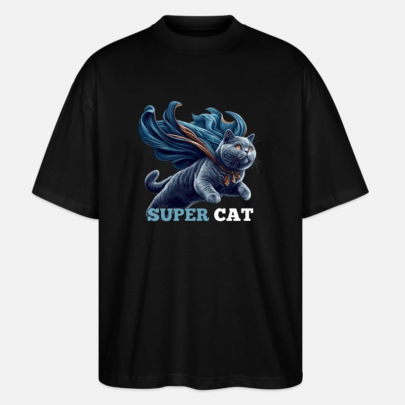 Super Katze BKH Blue Geschenk - Stanley/Stella Oversized Unisex Bio T-Shirt Blaster 2.0 - Schwarz