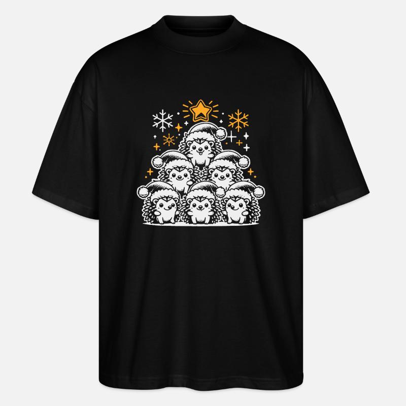 Igel Weihnachten - Stanley/Stella Oversized Unisex Bio T-Shirt Blaster 2.0 - Schwarz