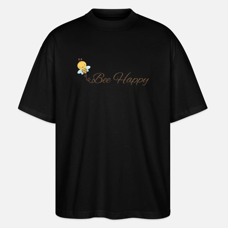Be Happy like a bee 🐝 - Stanley/Stella Oversized Unisex Bio T-Shirt Blaster 2.0 - Schwarz