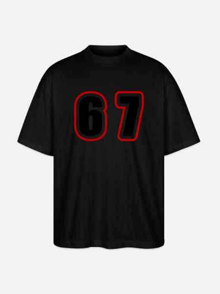 67 Number College - Stanley/Stella Oversized Unisex Organic T-shirt Blaster 2.0 - black