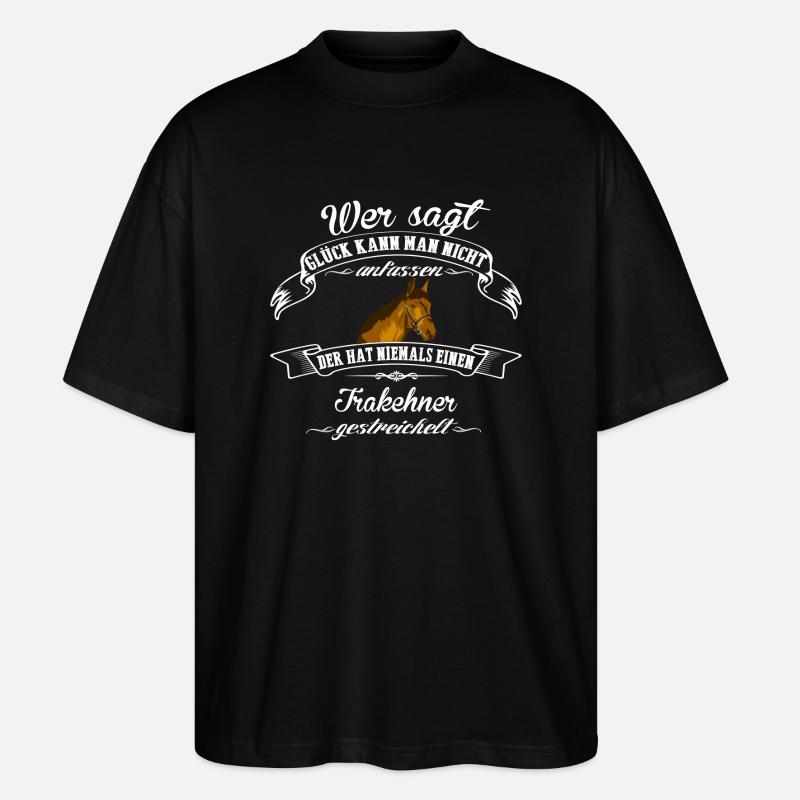 Trakehner Glück - Stanley/Stella Oversized Unisex Bio T-Shirt Blaster 2.0 - Schwarz