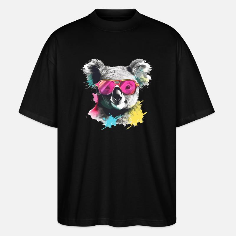 Foo le koala - T-shirt bio Blaster 2.0 coupe oversize Stanley/Stella Unisexe - noir