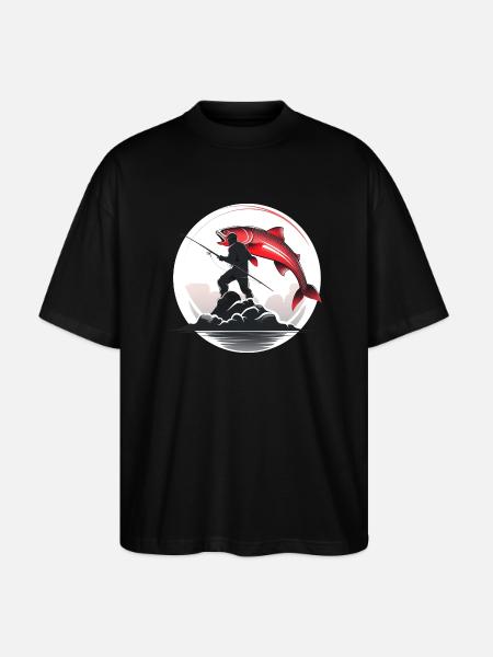 Logo de pêcheur - T-shirt bio Blaster 2.0 coupe oversize Stanley/Stella Unisexe - noir