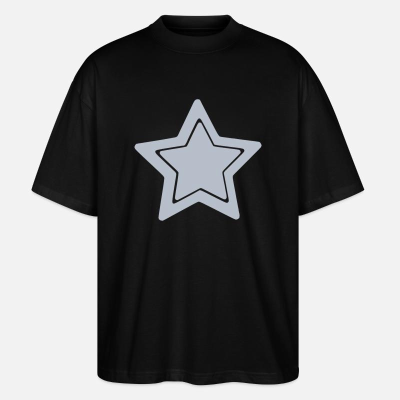 Étoile bleue - T-shirt bio Blaster 2.0 coupe oversize Stanley/Stella Unisexe - noir
