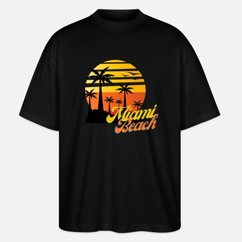 Miami Beach - Stanley/Stella Oversized Unisex Bio T-Shirt Blaster 2.0 - Schwarz