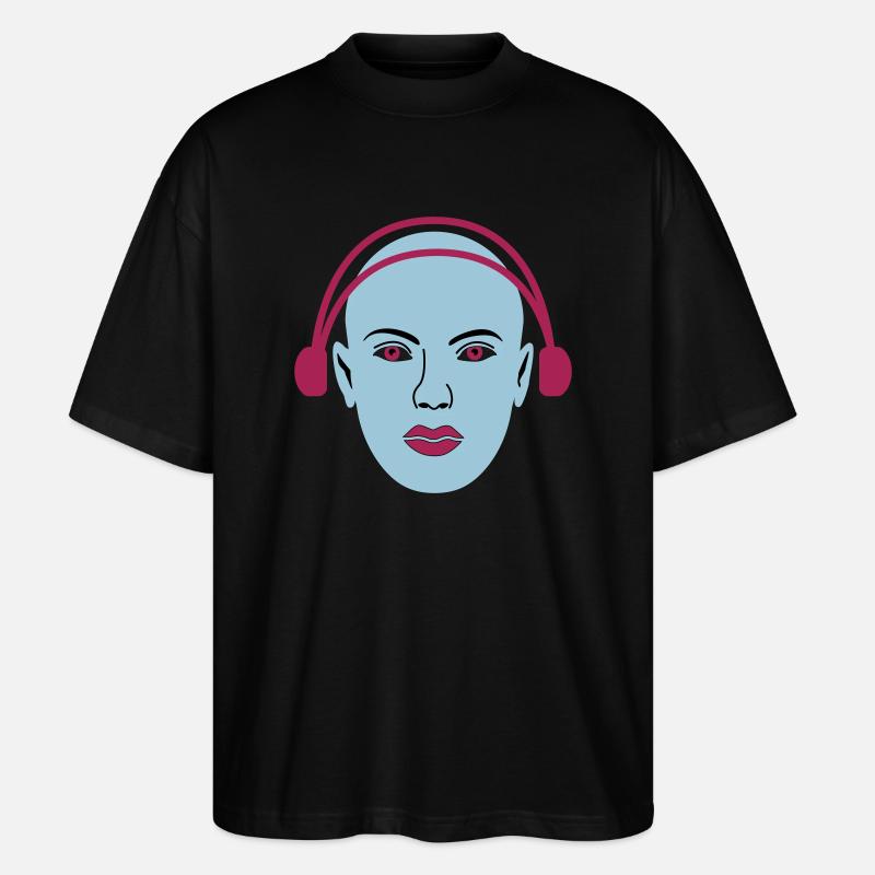 Alien hört Musik - Stanley/Stella Oversized Unisex Bio T-Shirt Blaster 2.0 - Schwarz
