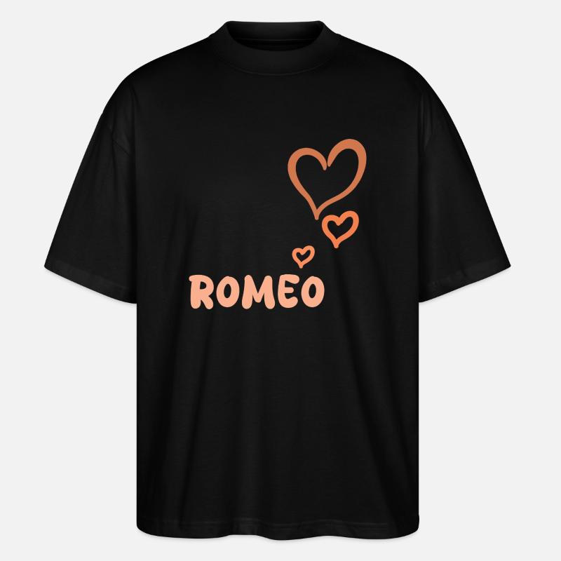 Vorname Romeo - Stanley/Stella Oversized Unisex Bio T-Shirt Blaster 2.0 - Schwarz