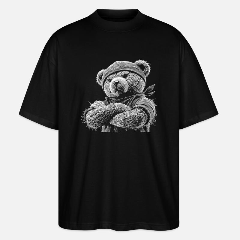 Teddybär - Stanley/Stella Oversized Unisex Bio T-Shirt Blaster 2.0 - Schwarz