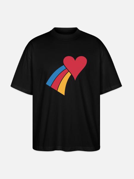 Rainbow Heart - Stanley/Stella Oversized Unisex Organic T-shirt Blaster 2.0 - black