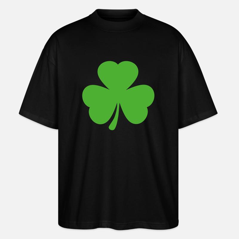 Kleeblatt Shamrock - Stanley/Stella Oversized Unisex Bio T-Shirt Blaster 2.0 - Schwarz