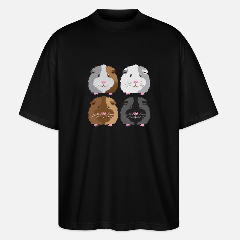 vier Meerschweinchen! - Stanley/Stella Oversized Unisex Bio T-Shirt Blaster 2.0 - Schwarz