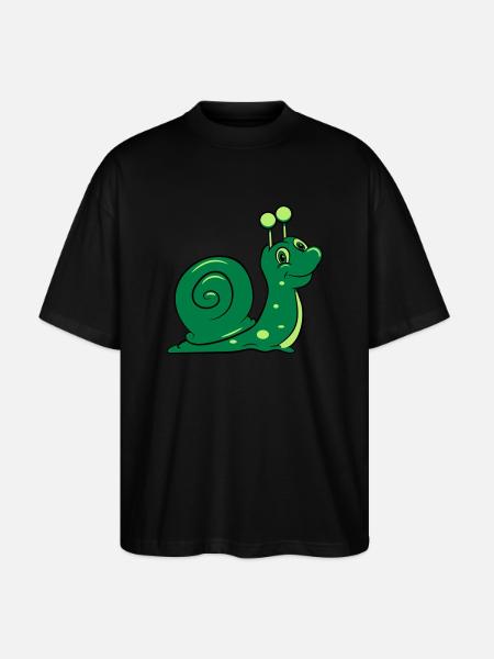 Snail Funny Kids - Stanley/Stella Oversized Unisex Organic T-shirt Blaster 2.0 - black