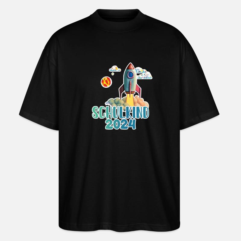 schulkind rakete 2024 - Stanley/Stella Oversized Unisex Bio T-Shirt Blaster 2.0 - Schwarz