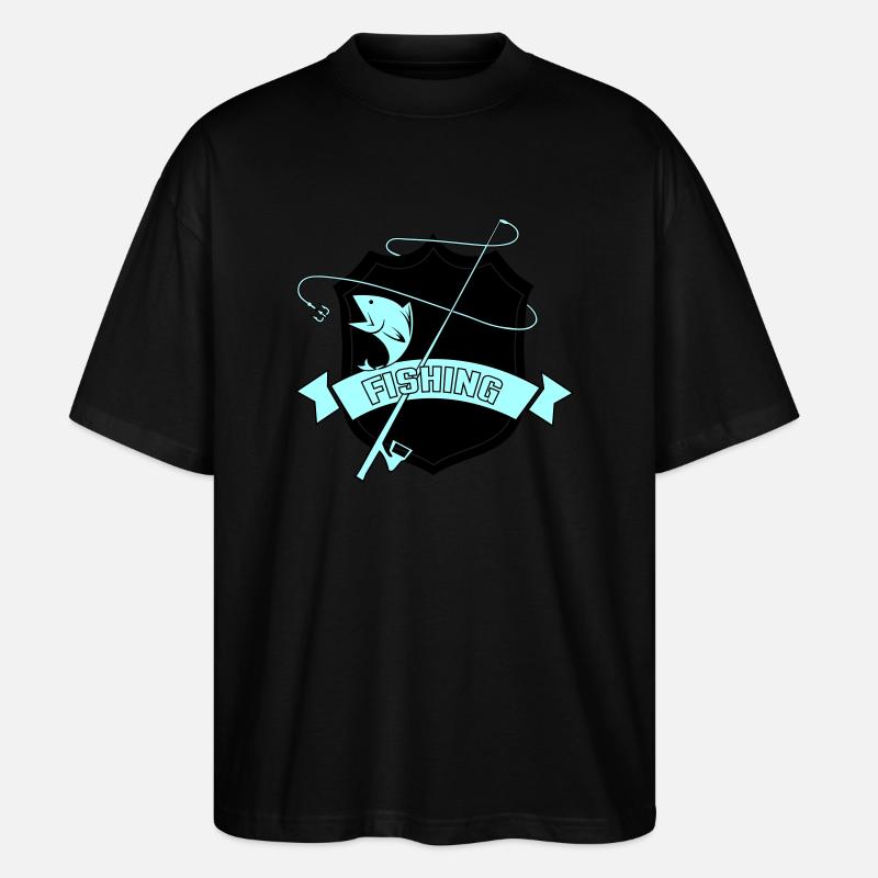 fishing wappen - Stanley/Stella Oversized Unisex Bio T-Shirt Blaster 2.0 - Schwarz