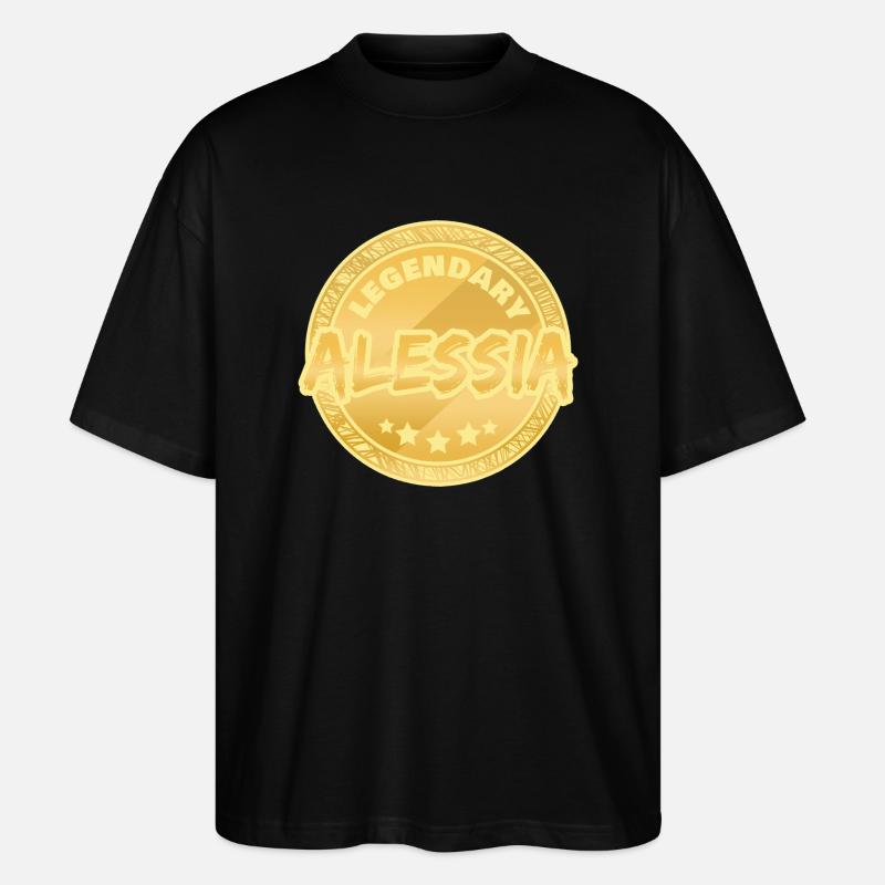 Vorname Alessia - Stanley/Stella Oversized Unisex Bio T-Shirt Blaster 2.0 - Schwarz