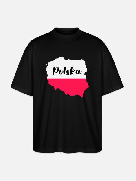 Poland Polska - Stanley/Stella Oversized Unisex Organic T-shirt Blaster 2.0 - black
