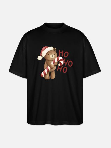 Weihnachtsbär - Stanley/Stella Oversized Unisex Bio T-Shirt Blaster 2.0 - Schwarz