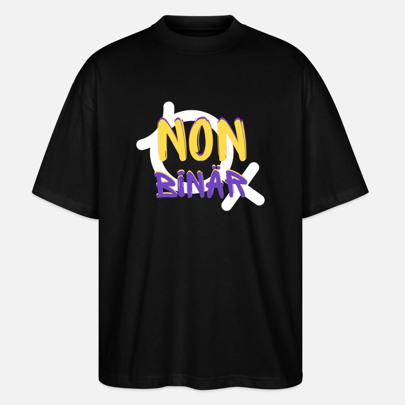 NON BINARY Identity - Stanley/Stella Oversized Unisex Organic T-shirt Blaster 2.0 - black