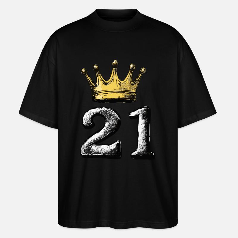 21 Number Krone - Stanley/Stella Oversized Unisex Organic T-shirt Blaster 2.0 - black