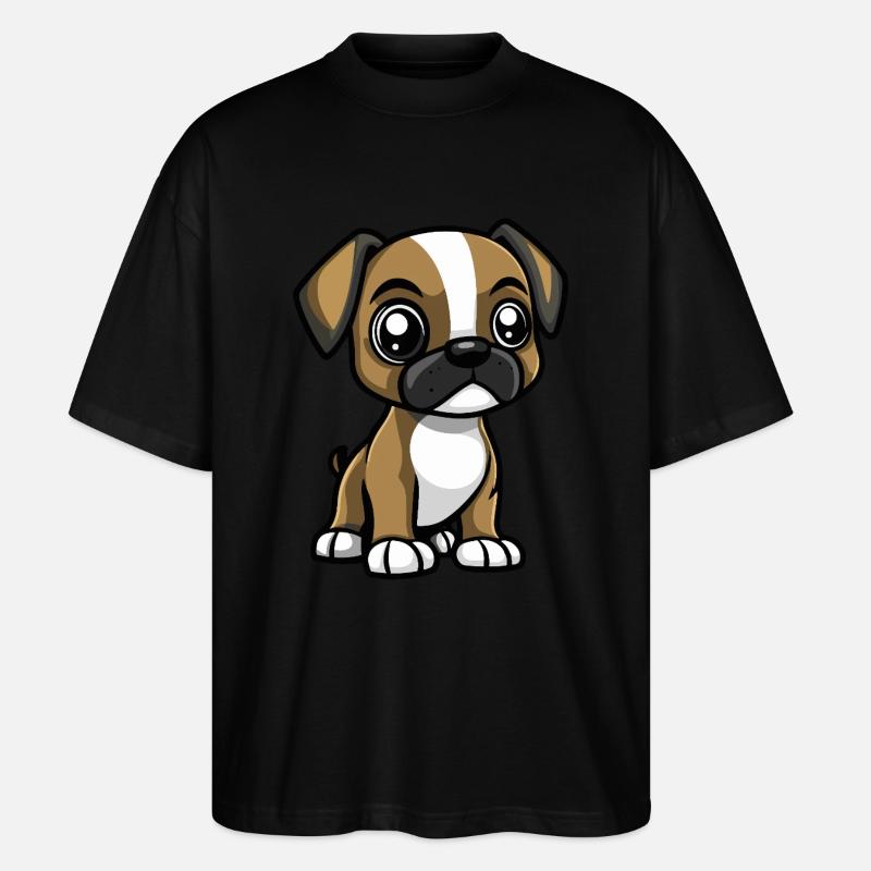 Boxer Hund Niedlich - Stanley/Stella Oversized Unisex Bio T-Shirt Blaster 2.0 - Schwarz