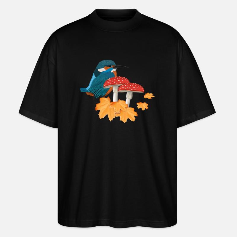 Eisvogel Herbst Vogel Vogelbeobachter Halloween - Stanley/Stella Oversized Unisex Bio T-Shirt Blaster 2.0 - Schwarz