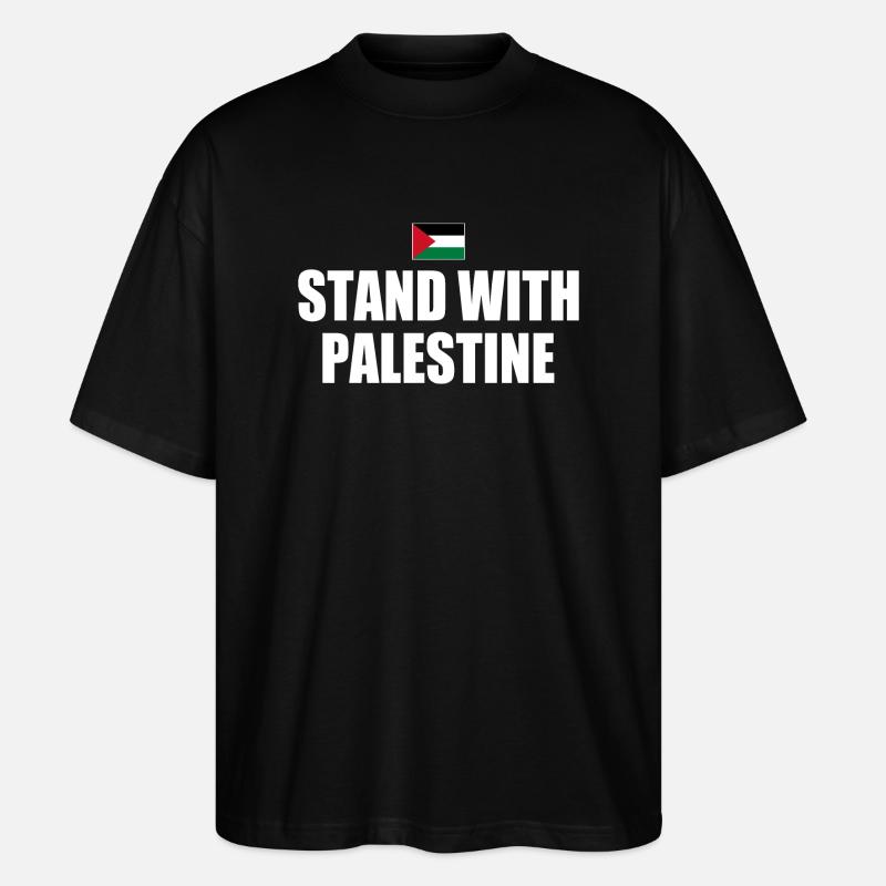 I stand with palestine - Stanley/Stella Oversized Unisex Bio T-Shirt Blaster 2.0 - Schwarz