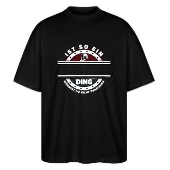 Ist So Ein Name Ding Personalisiert Namen Geschenk - Stanley/Stella Oversized Unisex Bio T-Shirt Blaster 2.0 - Schwarz - Vorne - Alina (178cm) & Michal (187cm)