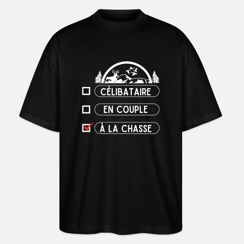Chasseur saint Valentin - T-shirt bio Blaster 2.0 coupe oversize Stanley/Stella Unisexe - noir