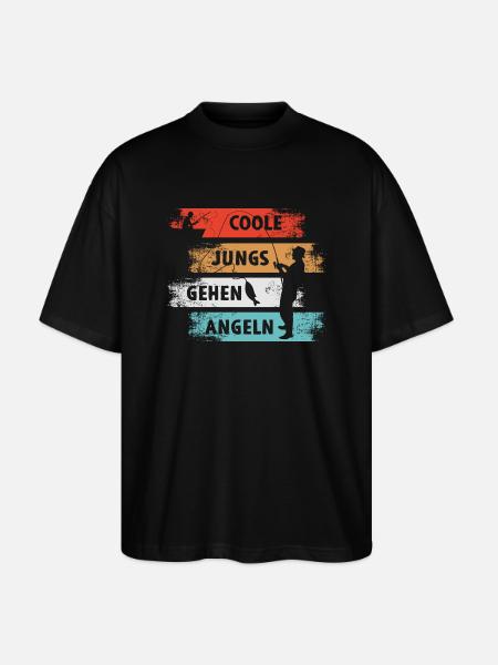 Kule gutta fiskefiskere - Stanley/Stella Blaster 2.0 Økologisk Oversized Unisex T-skjorte - svart