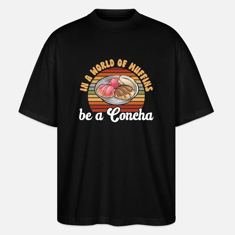 Concha Hispanic Mexikanisch Pan Dulce - Stanley/Stella Oversized Unisex Bio T-Shirt Blaster 2.0 - Schwarz