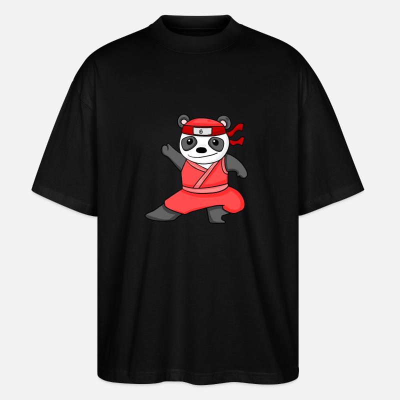 Ninja Panda - Stanley/Stella Oversized Unisex Organic T-shirt Blaster 2.0 - black