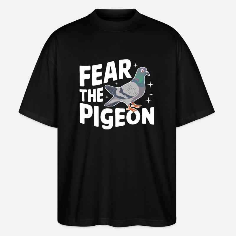 Taube Tauben Tier Vogel - Stanley/Stella Oversized Unisex Bio T-Shirt Blaster 2.0 - Schwarz