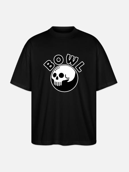 Kranium Bowling Kugle - Skål Design - Stanley/Stella Oversize Unisex Øko T-shirt Blaster 2.0 - sort