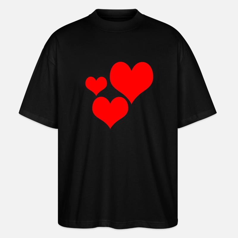 3 Herzen - Stanley/Stella Oversized Unisex Bio T-Shirt Blaster 2.0 - Schwarz